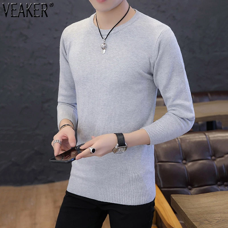 

2023 Autumn New Men's O-Neck Sweater Male Sexy Slim Fit Sweaters Pullover White Black Red Solid Color Knitted Pullover Knitwear