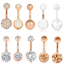 1 шт. 14 г Хирургическая сталь пупка кольцо пупка уха Кольца CZ Пирсинг ювелирные изделия 6 8 10 мм бар для женщин пирсинг