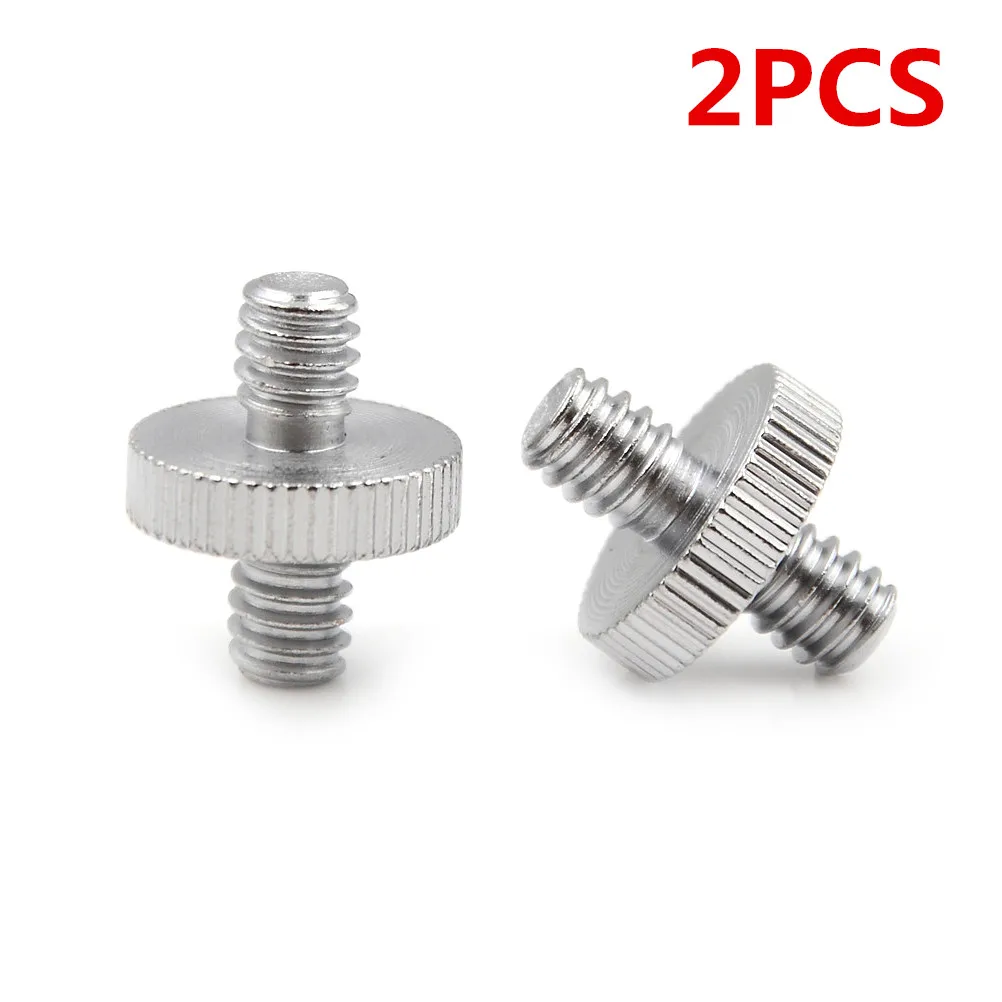 2PCS Stainless Steel 1/4" 1/4" Male To 1/4" Male Threaded Screw Adapter Threaded Screw Photo  Accessories