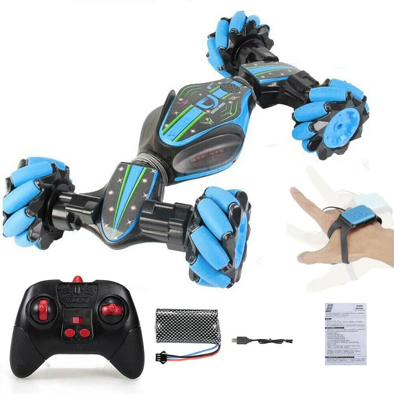 

2.4G 4WD RC Stunt Car Twisting Off-Road Vehicle Remote Control Gesture Drift Dancing Sensing Car-Blue