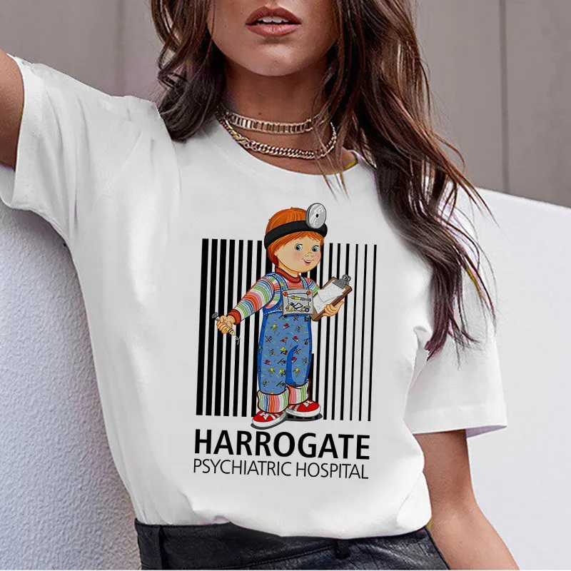 Chucky Horror Высококачественная крутая женская новая футболка уличная ulzzang Футболка
