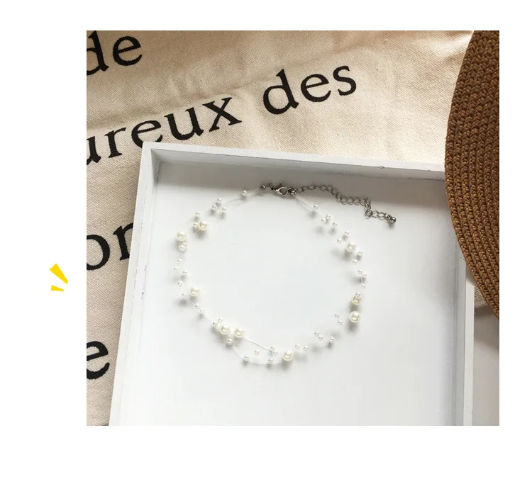 Новые модные ювелирные изделия Чокер из жемчуга многослойное ожерелье подарок для женщин милые Чокеры ожерелье ювелирные изделия