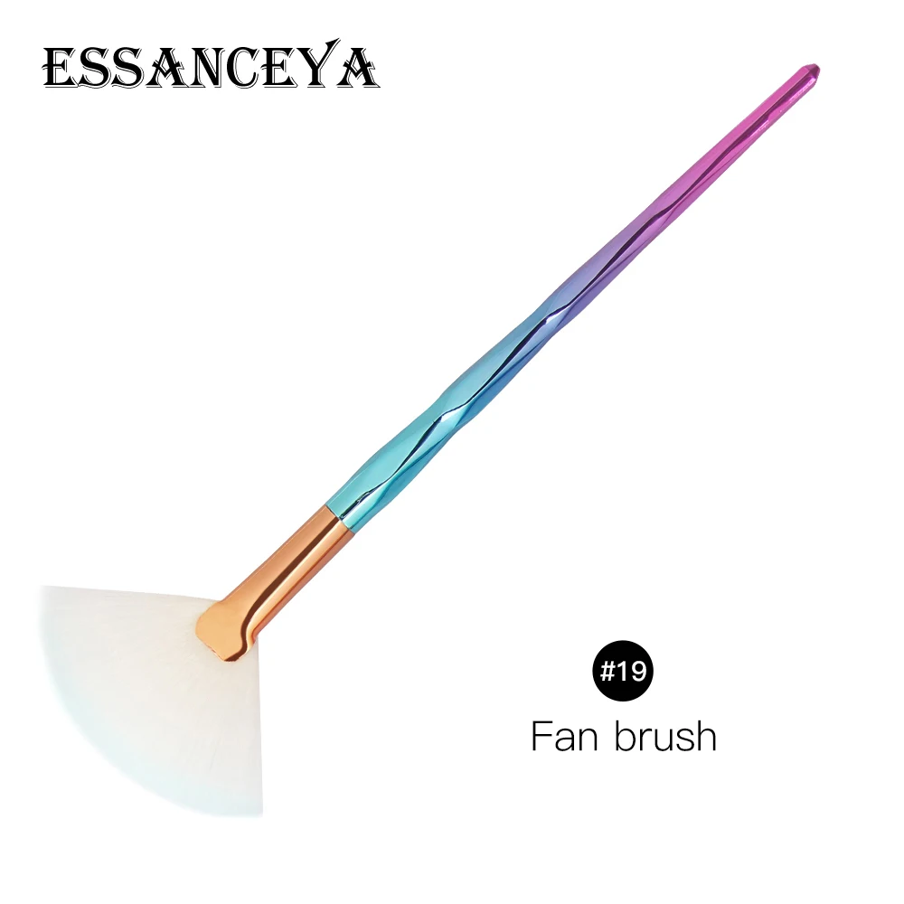 ESSANCEYA набор кистей для макияжа, основа для бровей, подводка для глаз, румяна, веер, косметические кисти, 2 шт., радужная кисть русалки, pinceis maquiagem