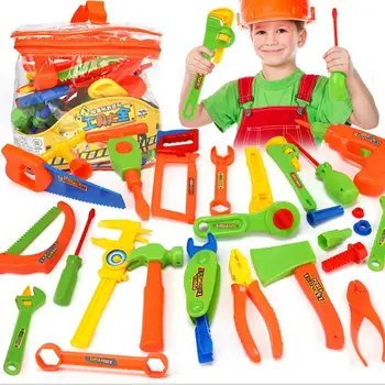 

32pcs Kids Toolbox Kit Educational Toys Simulation Repair Tools Toys Drill Plastic Game Learning Engineering Puzzle Toys Gifts