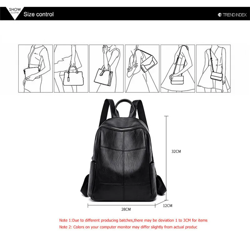 Простые черные женские кожаные рюкзаки Sac A Dos, многофункциональный рюкзак для путешествий, школьные сумки на плечо для девочек, Mochila Feminina