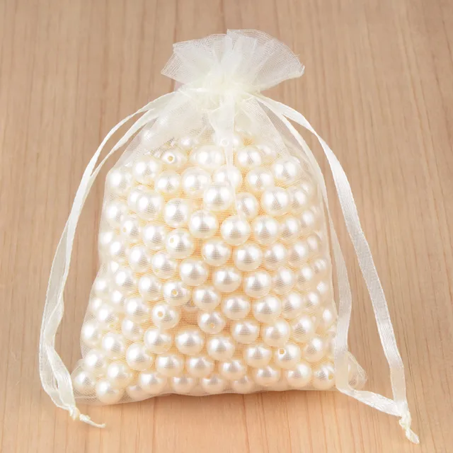 100pcs 24 Colors Jewelry Packaging Bag 5*7 7*9 9*12 10*15cm Organza Bags Gift Storage Wedding Drawstring Pouches Wholesales 6 Jonquil