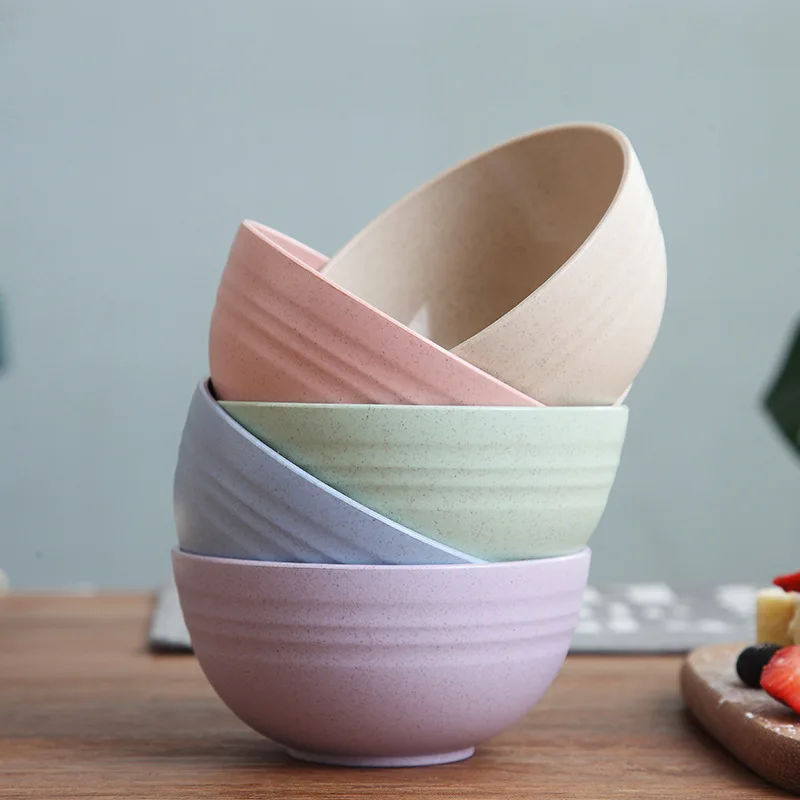 

Japanese Style Wheat Straw Tableware Household Small Bowl Rice Bowl Northern European-Style Hipster Soup Bowl Shatter-resistant