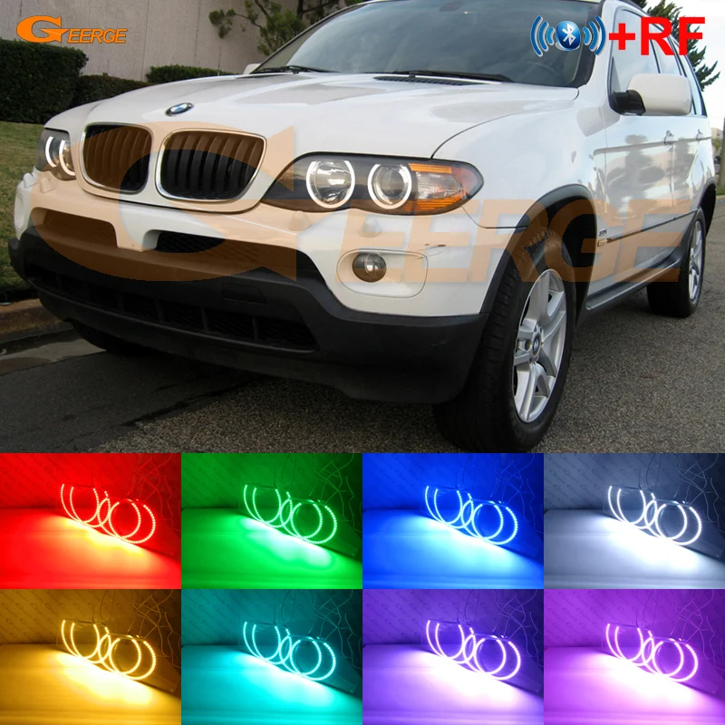 

For BMW X5 E53 2004 2005 2006 Excellent Angel Eyes Multi-Color Ultra bright RGB LED Angel Eyes kit