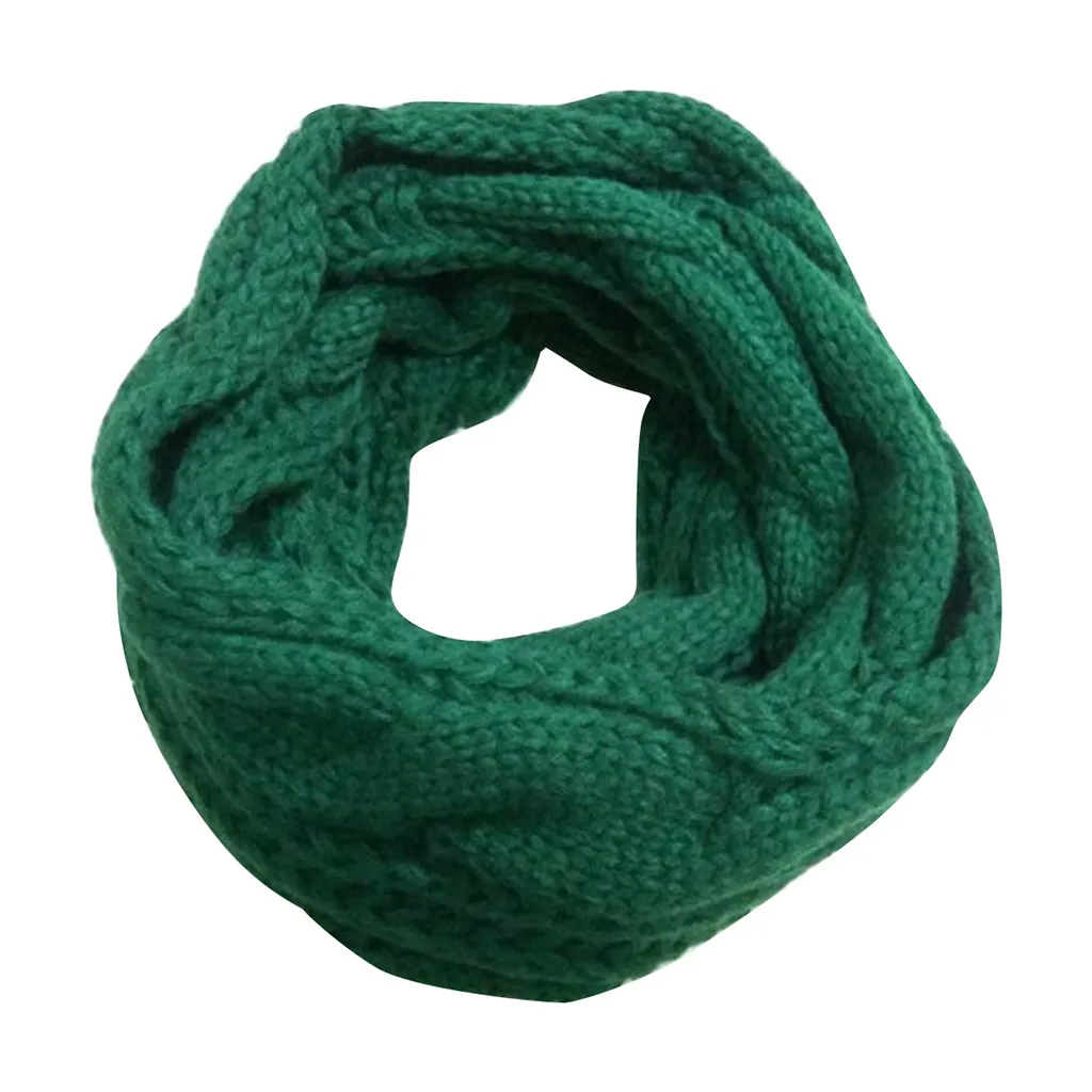 Крученый рулон, однотонный рукав, Модный зимний теплый шарф, Женские однотонные шарфы, вязаный шерстяной шарф-кольцо, pull femme hiver - Цвет: E