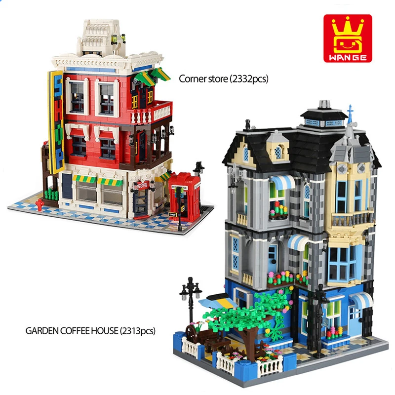 

The Garden Coffee House Building Blocks Corner Store City Architecture Street View Bricks Classic Model Toys Gift For Children