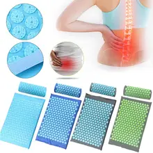 Acupressure massageador esteira relaxamento alívio do estresse tensão corpo yoga esteira aliviar o estresse do corpo dor pico almofada esteira com travesseiro & saco(China)