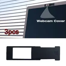 Lot de 3 couvertures de caméra Webcam ultra-Dunne universel en plastique, autocollant de confidentialité, coulissant, pour ordinateur portable, téléphone et tablette,