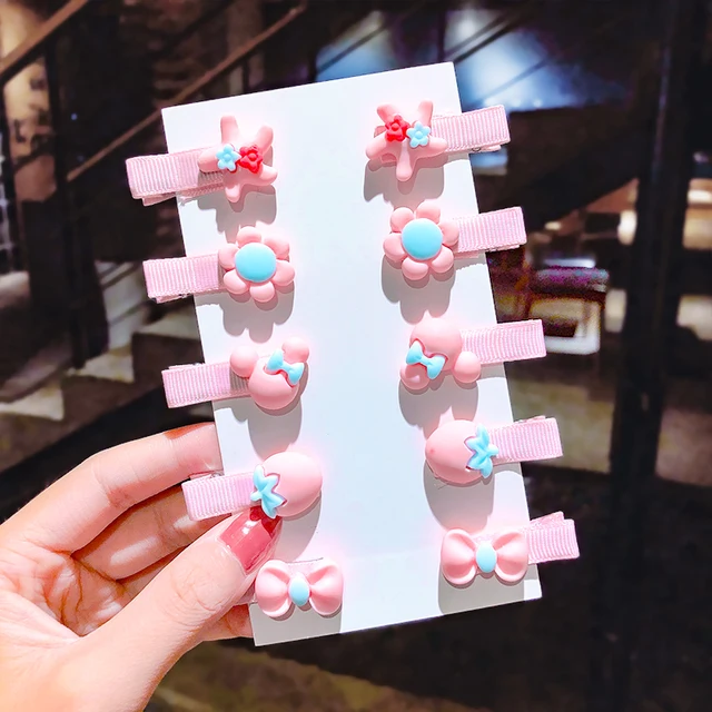 10PCS/Set New Girls Cute Cartoon Ice Cream Unicorn Hair Clips Kids Lovely Hairpins Headband Barrettes Fashion Hair Accessories 37