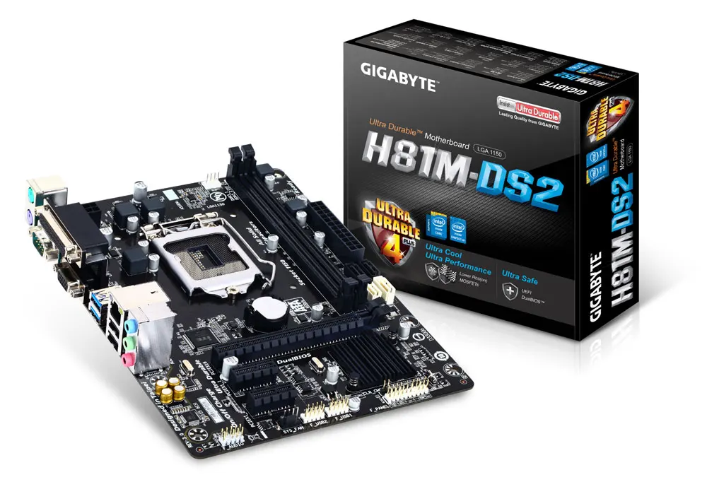 Gigabyte GA H81M DS2 (REV.3.0) M-ATX Intel H81/DDR3/двойные каналы/SSD/16G/USB3.0/STAT3.0/Новый/может поддерживать