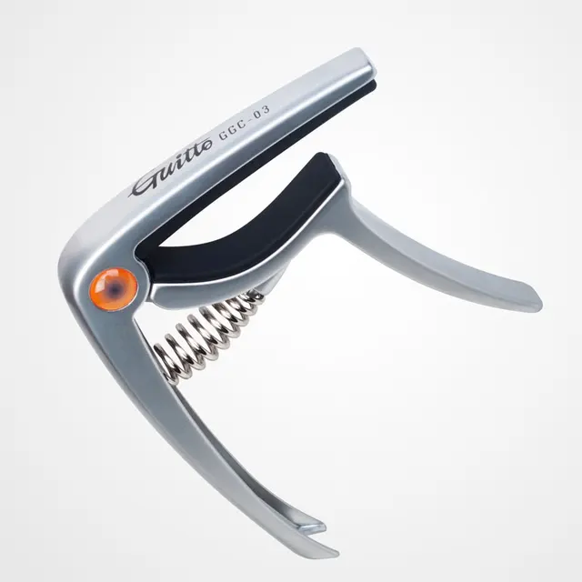 GGC-03 Metal Capo Music Instrument Accessories Transpose Clips Voice Guitar Capo Clamp Button Caps silver black bronze
