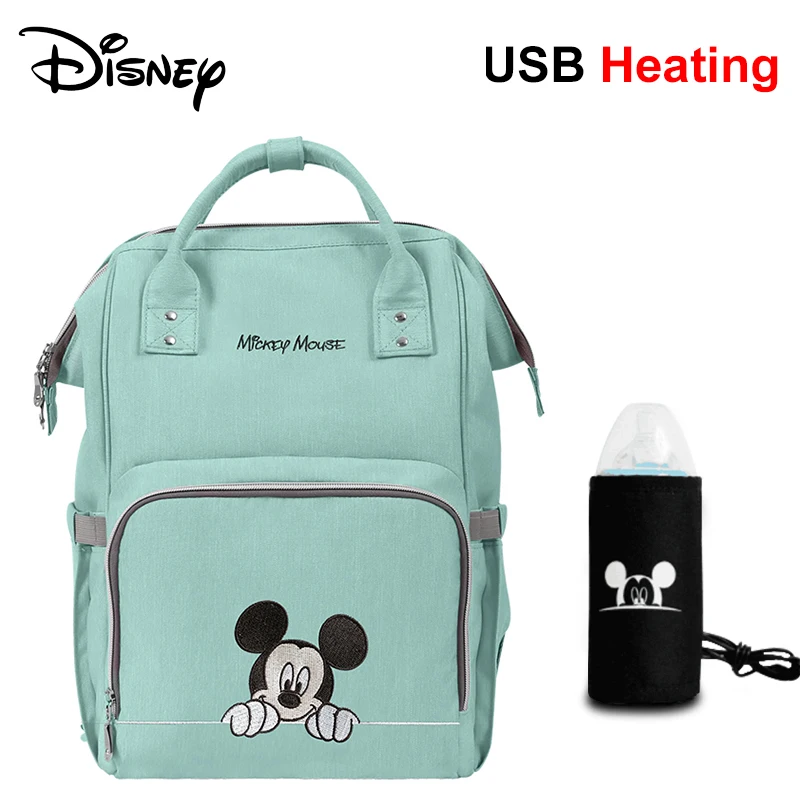 19 Сумка для подгузников disney, рюкзак с USB изоляцией для бутылочек, сумки с Микки Маусом, сумка для мам, большая емкость, сумка для путешествий, Оксфорд, сумки для кормления - Цвет: 19