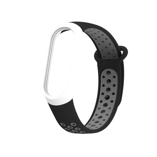 For Mi Band 6 5 4 strap sport Silicone watch wrist Bracelet miband 6 5 accessories bracelet smart strap for Xiaomi mi band 3 4 5 black grey 1