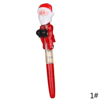 

Santa Claus Ballpoint Pen Boxing Decompression Oily Supply Supplies School Toy Pen Party Pen Christmas Light Gift Stationer U0G5