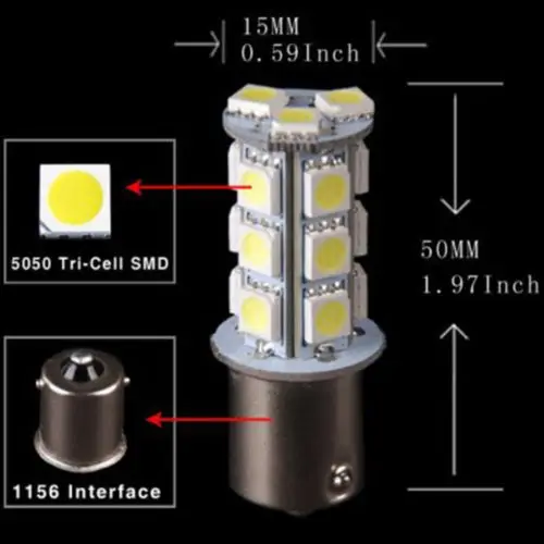 DOXINGYE светильник шт. 12 В 1156 BA15S 5050 18SMD светодиодный белая лампа для автомобиля RV