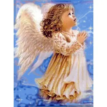 

Diamond Mosaic Round Drill 5D Set Rhinestone Little Girl With Wings Cross-Stitch Kit Decoration Kits Art