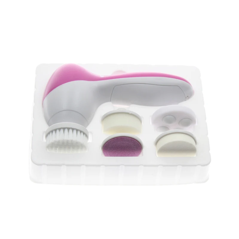 5 In 1 Battery Operated Body Face Skin Care Wash Brush Cleaner Set Kit