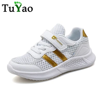 

TuYao Girls & Boys Summer Sandals Sneaker Children Single Mesh Shoes Summer Breathable Shoes for Big Kids Size 26-39
