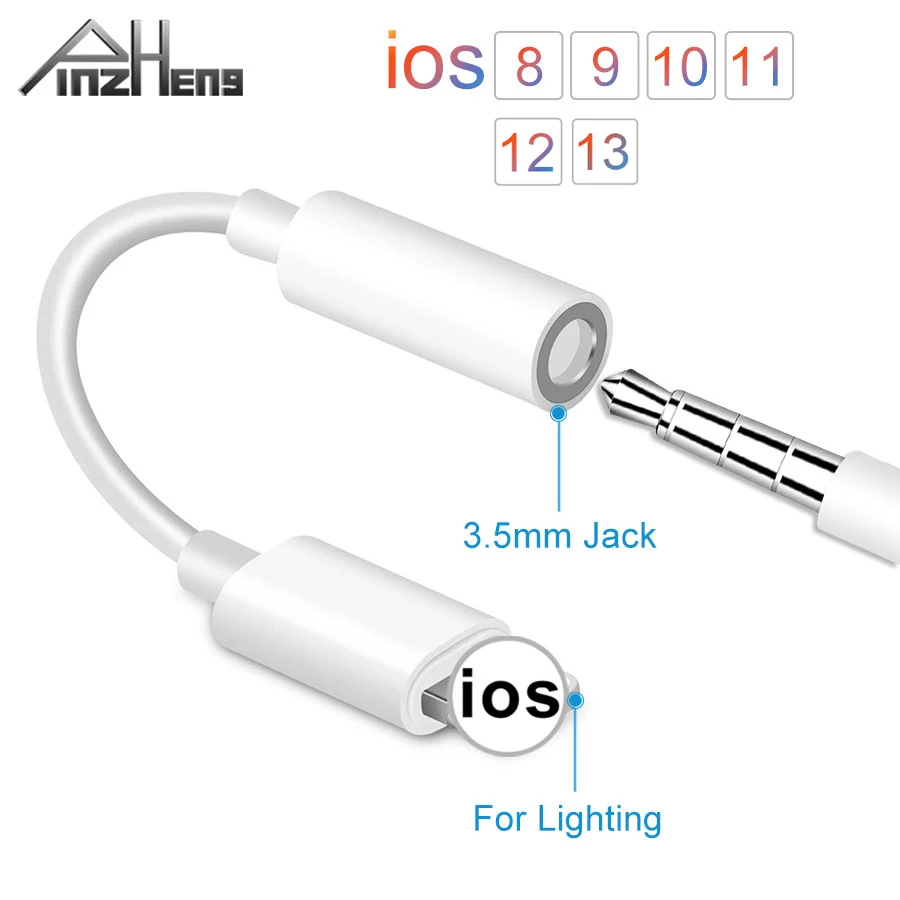IOS 11 12 13 адаптер для наушников iPhone 7 6 8 X XS XR AUX Lightning Female 3 5 мм Мужской Кабель