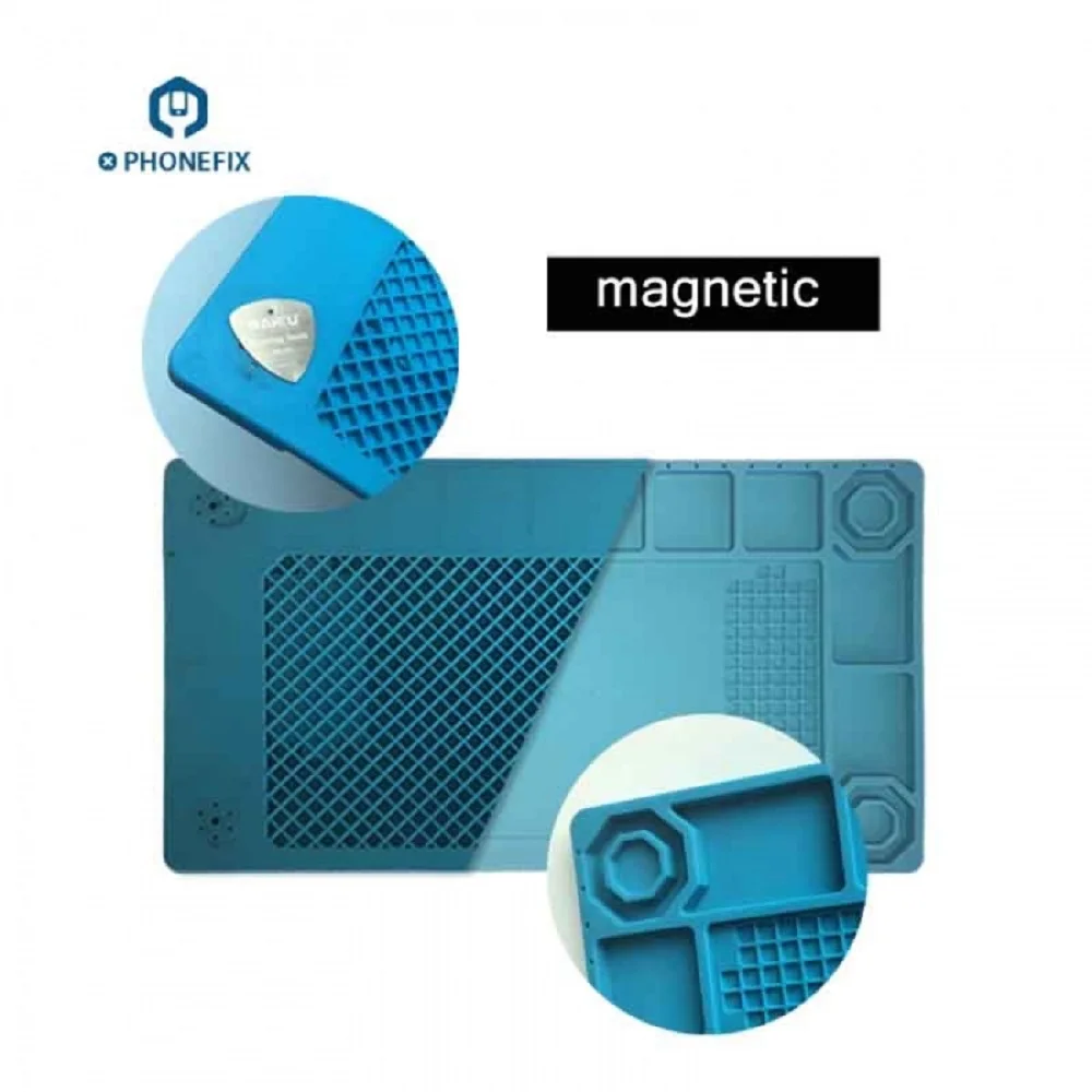 

PHONEFIX 21x38cm Magnetic Heat Resistant Silicone Pad Phone Repair Soldering Mat BGA Soldering Repair Work Pad