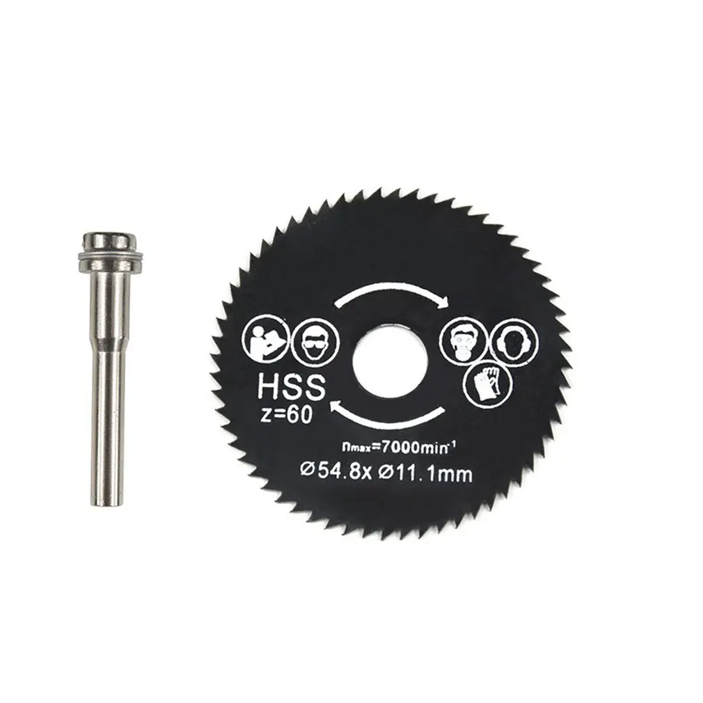 HSS циркулярная пила роторный инструмент 54,8 мм мини резьба по дереву диски, лезвия с сердечник для дрели для Dremel резак по металлу - Цвет: Black 60T