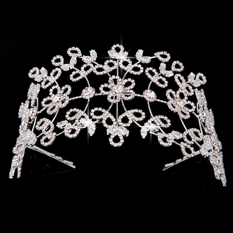 

Crown And Tiaras HADIYANA Flower And Leaf Design Lady Hair Clip Top Quality Cubic Zirconia BC4751 Accesorios para el cabello