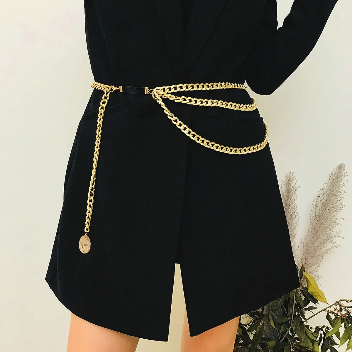 

6 Europe And America Accessories Simple Creative Tassels Multilayer Body Pendant Women's Cool Punk Geometry Pendant Chain Belt