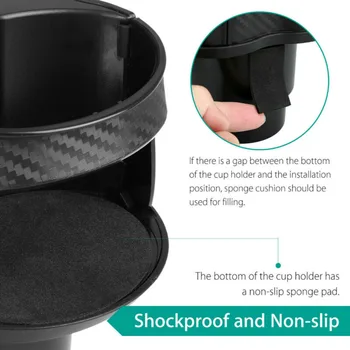 

Car Cup Holder Beverage Organizer Auto Truck Shockproof Anti-fall Black