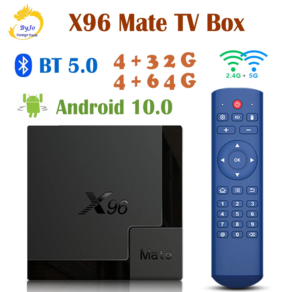 

X96 Mate Smart TV Box Android 10 Media Player BOX Allwinner H616 4GB 64GB 32GB 2.4G&5G Wifi 4K HD Google Media Player Android TV