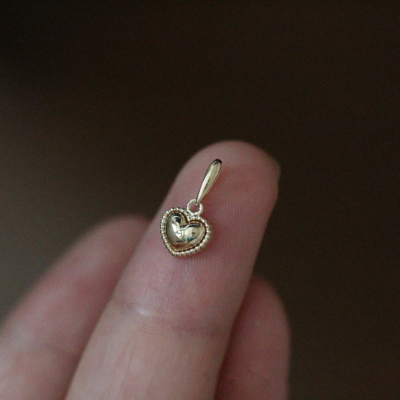 925 Sterling Silver 14k Gold Simple Delicate Heart Pendant Necklace Women Fashion Cute Party Jewelry Accessories