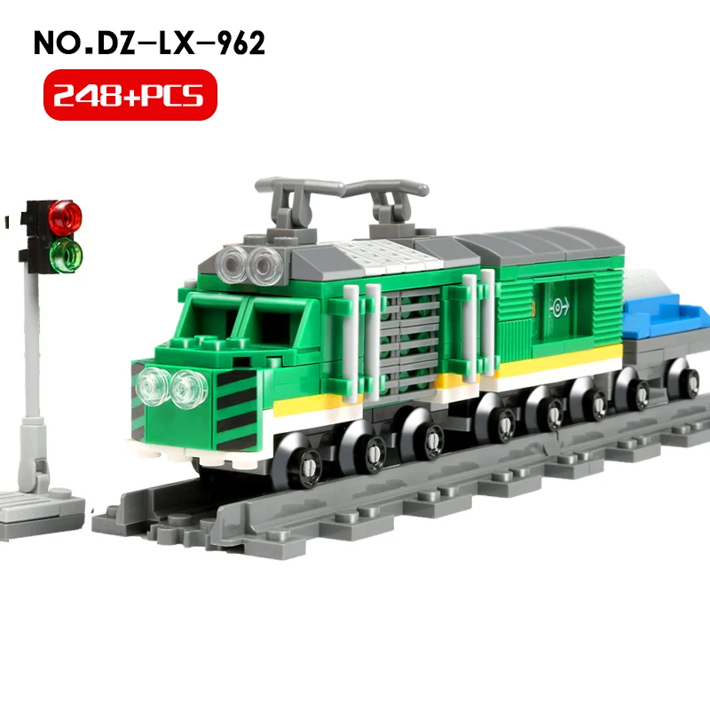 Price Newest City Train Blocks Compatible LegoINGLYs Building Blocks Tracks Rail Playmobil Model Construction Toys For Children Gift