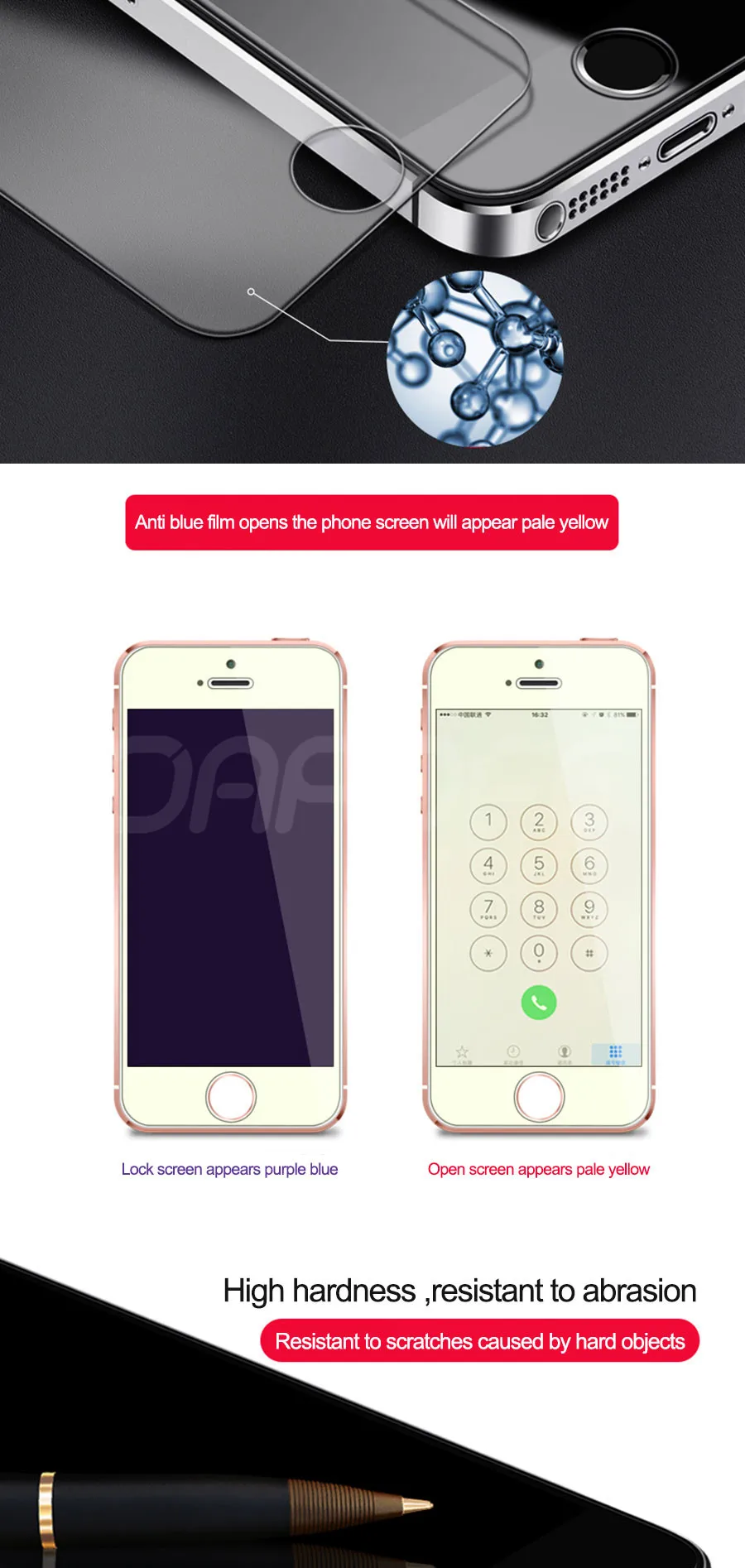 Защитное стекло 9H с защитой от взрыва на для iPhone 5S, se 5C 5 закаленное защитное стекло для экрана для iPhone 5S, se 4 4s