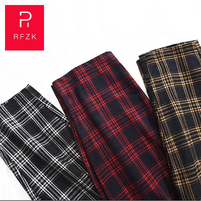 Rfzk Harajuku клетчатые штаны для женщин брюки уличная одежда женские шаровары весна и осень женские повседневные брюки размера плюс