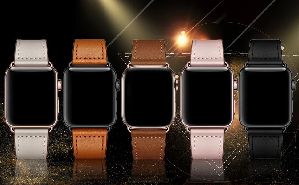 Ремешок из натуральной кожи для Apple Watch 42 мм 38 мм Смарт-часы аксессуары кожаный ремешок для часов браслет для iwatch ремешок