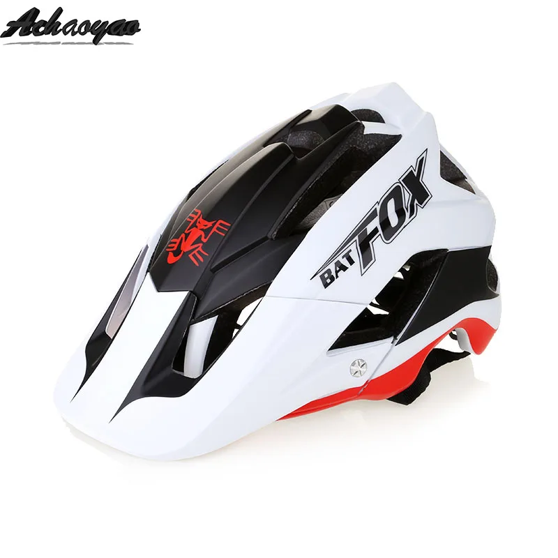 Capacete Сверхлегкий велосипедный шлем Casco moto Ciclismo интегрально-литой велосипедный горный шлем MTB 56-62 см - Color: White Red