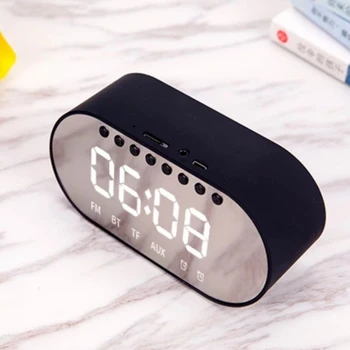

Table Clock Wireless Bluetooth Speakers Rechargeable Waterproof Free Shipping Loudspeaker Portable AUX Audio Built in TF Card