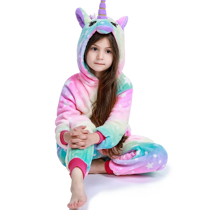 Kigurumi Stitch Kids Pajamas Unicorn Pajamas For Children Animal Cartoon Blanket Baby Costume Winter Boy Girl Licorne Onesie