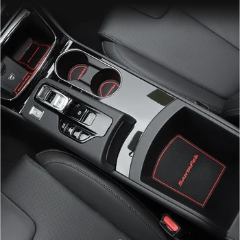 

Soft PVC Gate Slot Pad mats door slot cushion cup dash Mat Interior Accessories 18pcs/set for 2019 2020 Hyundai Santafe Santa fe