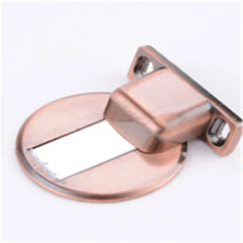 Red bronze 1pcs Мощный магнитный дверной ограничитель, дверной держатель с присоской, невидимый фиксатор для предотвращения столкновений, магнитный дверной ограничитель из нержавеющей стали - Цвет: Red bronze 1pcs