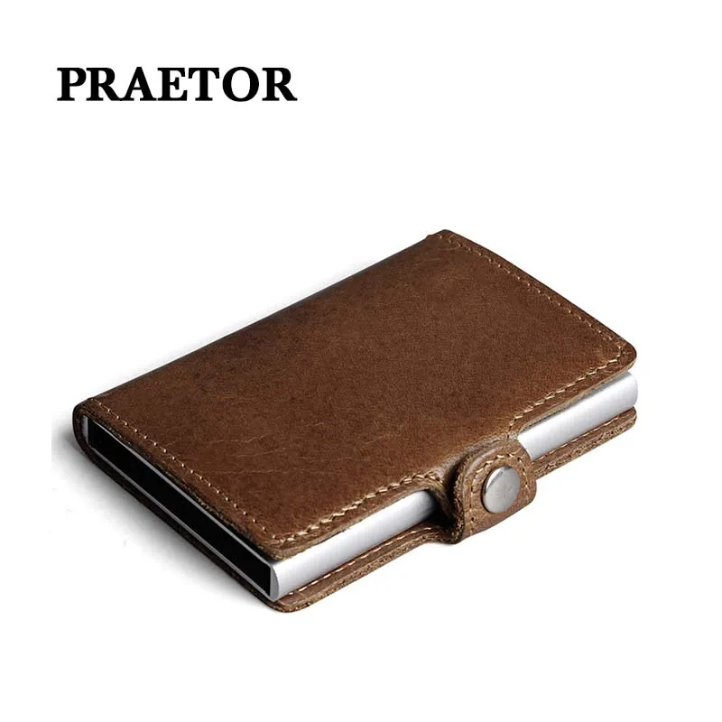 

2019 Metal Card Wallet Vintage Card Case ID Credit Card Holder With RFID Automatic Money Cash Clip Business Card Case