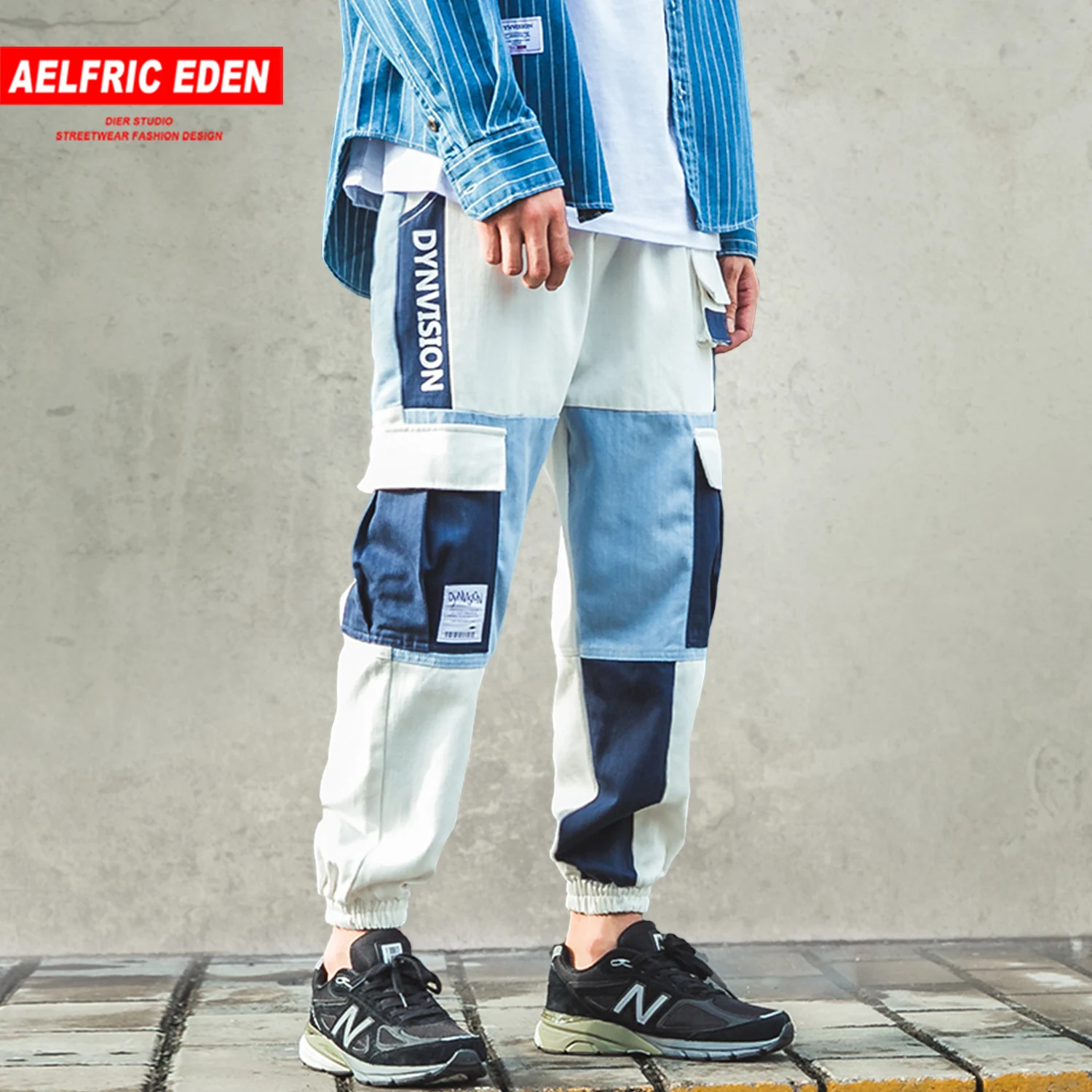 Aelfric Eden хип-хоп лоскутные шаровары с карманами, мужские брюки карго, модные Харадзюку повседневные уличные джоггеры, мужские спортивные брюки
