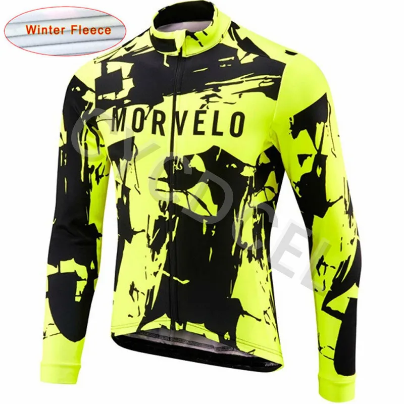 Велокофты Morvelo Pro мужские зимние теплые флисовые с длинным рукавом для велоспорта ropa uniformes ciclismo hombre MTB велосипедные