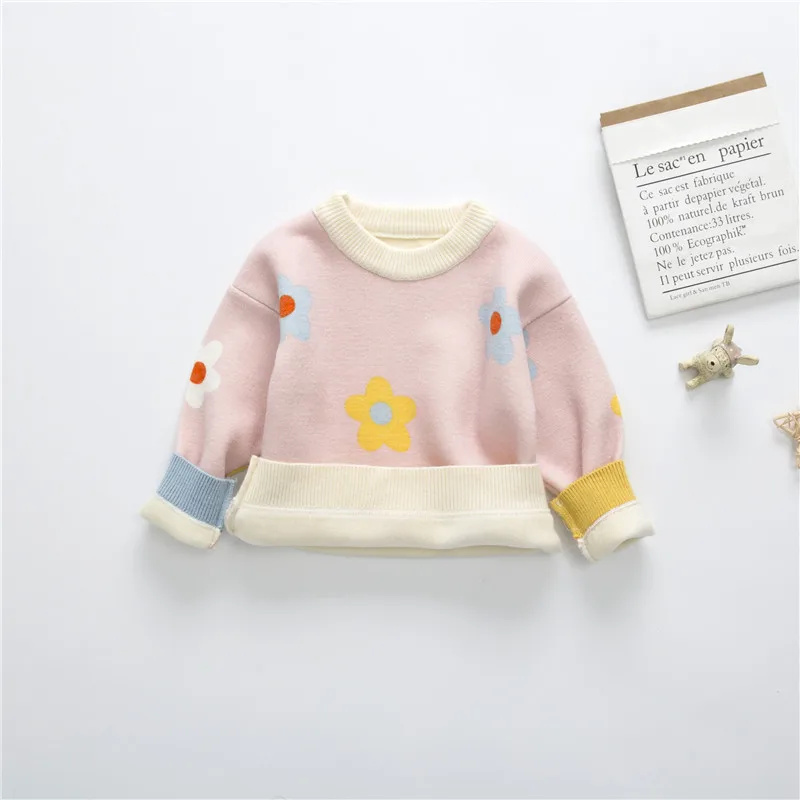 New baby sweater children's print girl boy clothes cute toddler girl clothes suit pullover 1234 baby sweater warm top children's