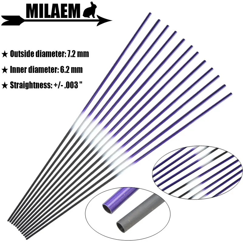 

Archery Pure Carbon Arrows Shaft 30inch Spine 250-600 Carbon Arrows Shaft ID 6.2mm OD 7.2mm DIY Arrows Shooting Accessories