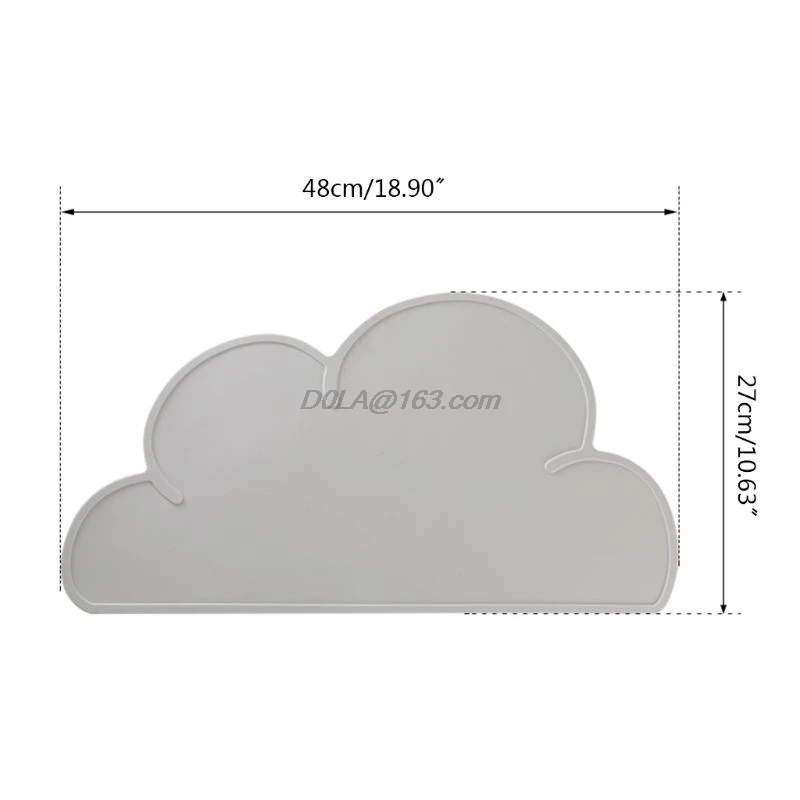 Forma de Nuvem de Silicone Esteira de Mesa Placemat para Crianças Almofada de Cozinha para Refeições Bebê Deslizamento Livre Rápidas Não Bpa Mod. 177744 2 mesa placemat para crianças bebê não deslizamento