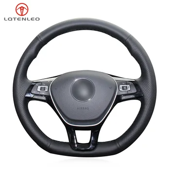 

Black PU Artificial Leather Sew Car Steering Wheel Cover For Volkswagen VW Golf 7 Mk7 New Polo Passat B8 Tiguan Sharan Jetta